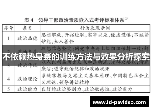 不依赖热身赛的训练方法与效果分析探索