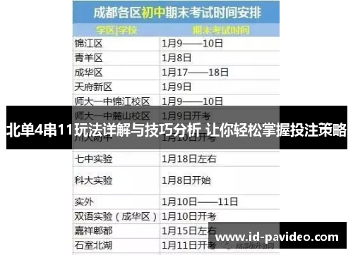 北单4串11玩法详解与技巧分析 让你轻松掌握投注策略